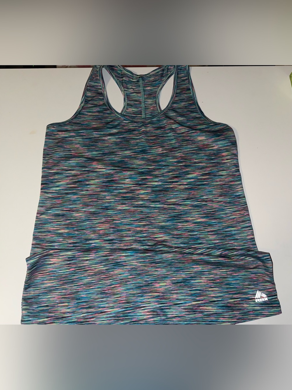Multicolor Women’s Teal Multicolor Space-Dye Racerback Tank